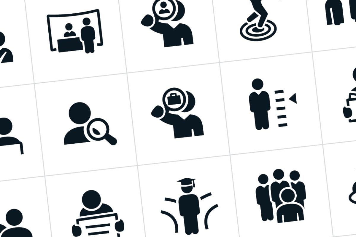 Graphics of figures at different points in career