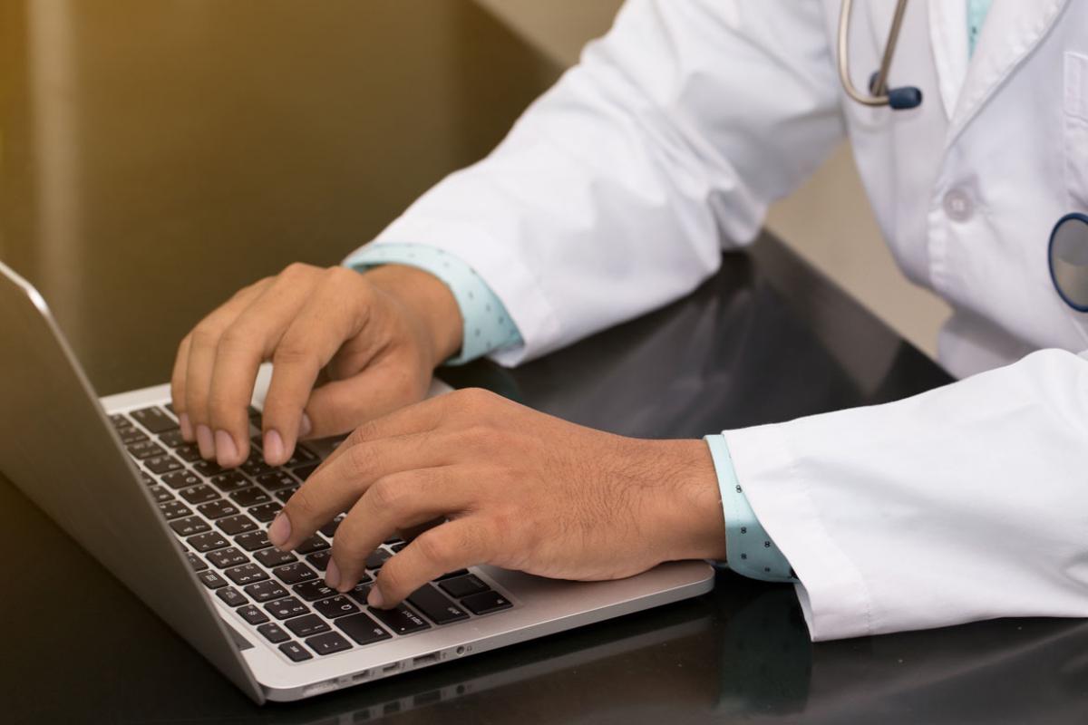 Hands on laptop