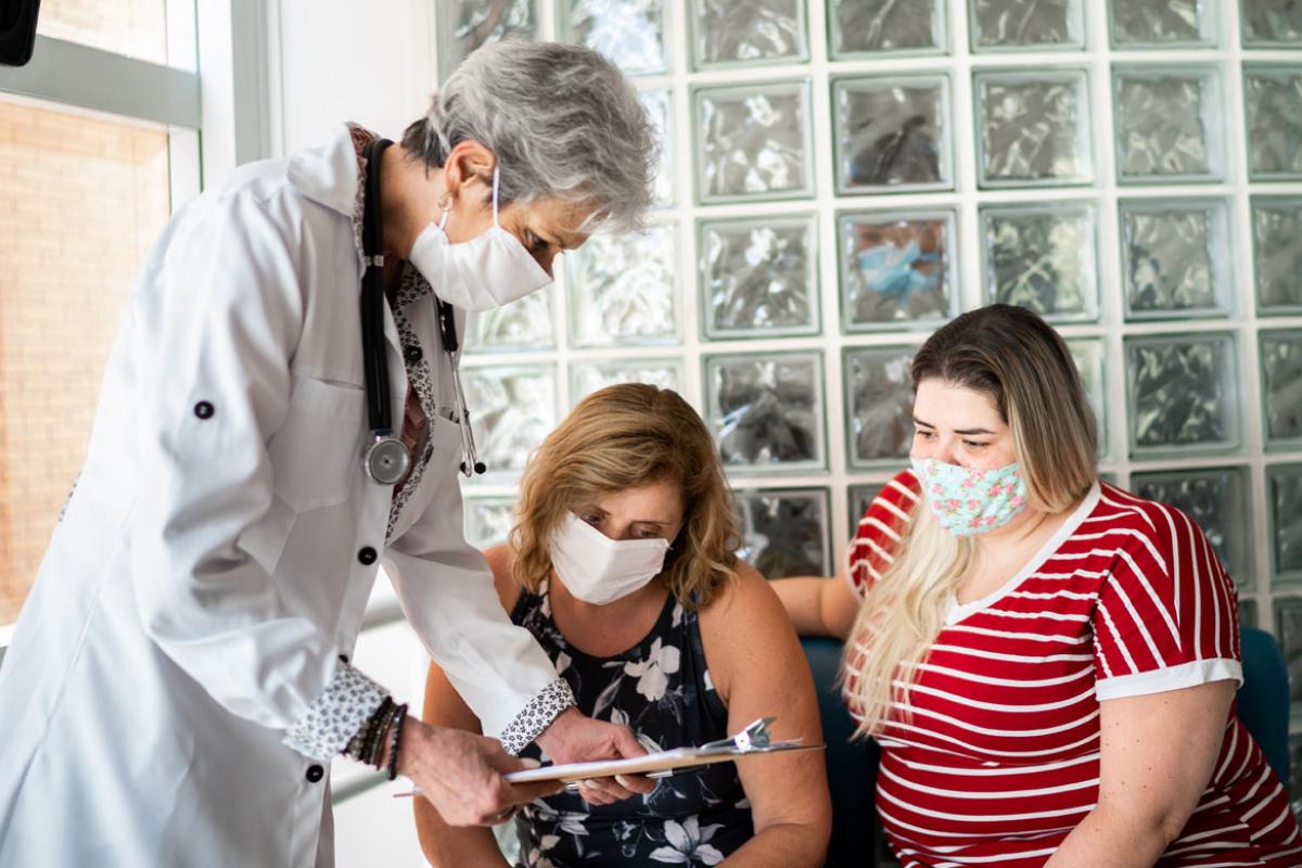 Women physician and patients