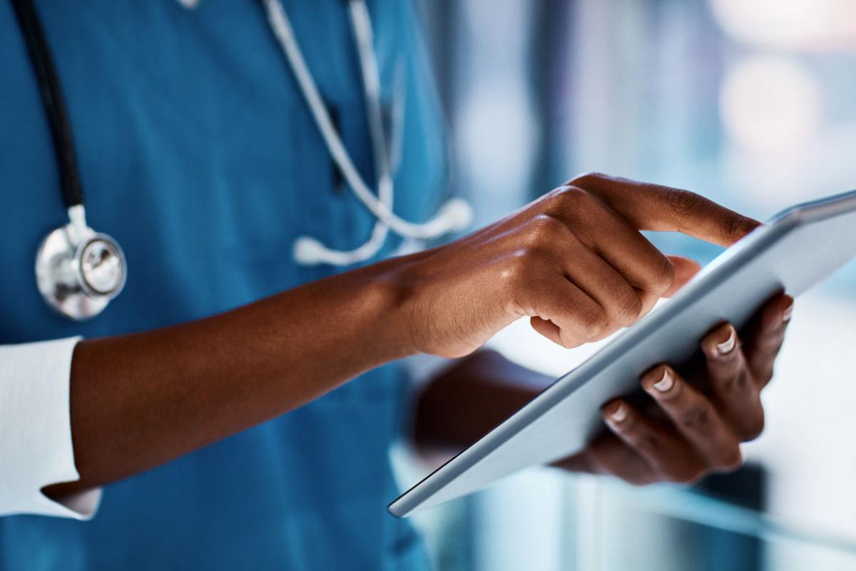 Person using a tablet device