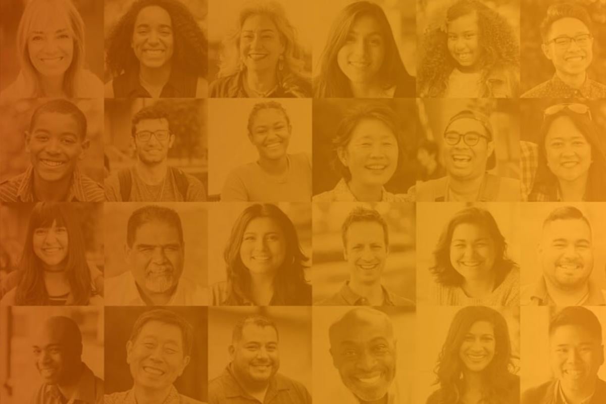 Collage of diverse people.