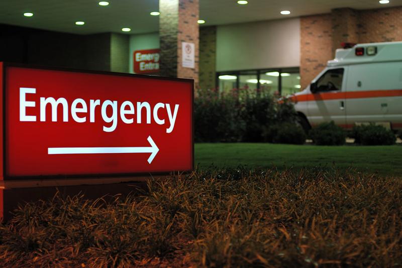 Exterior of an emergency room entrance
