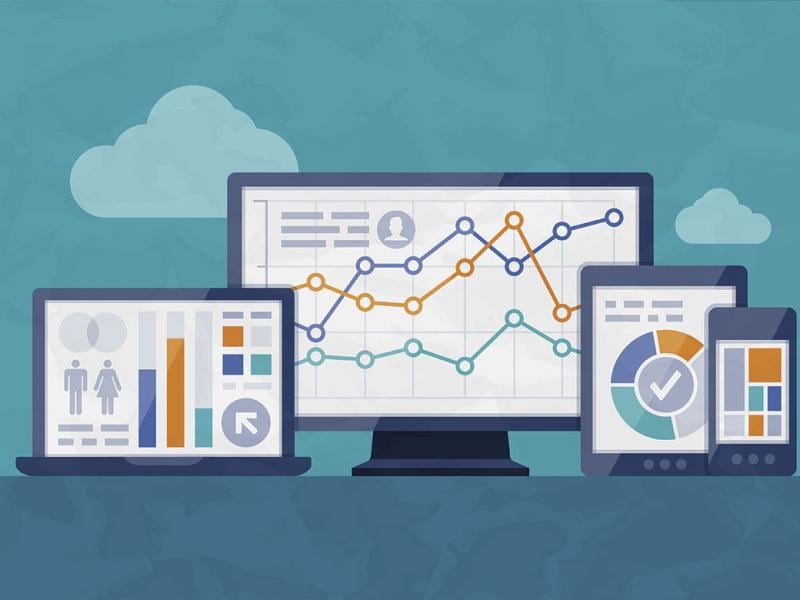 Statistics and analysis presented on digital devices