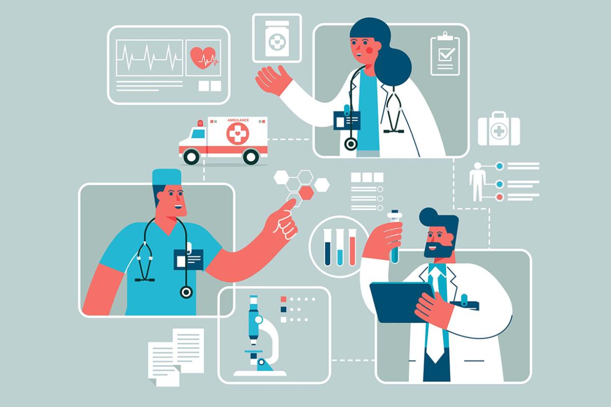 Physicians and health care icons