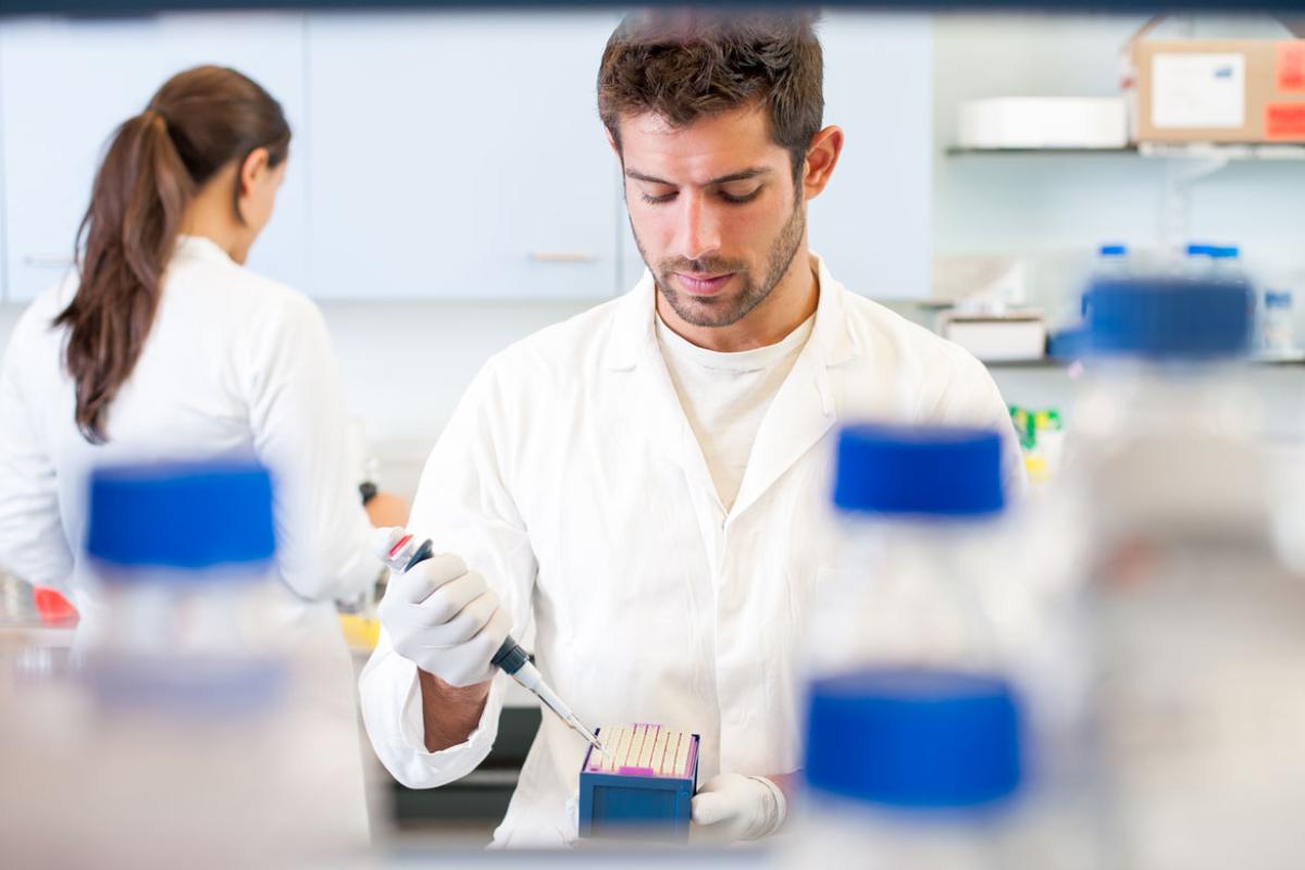 Person in a laboratory