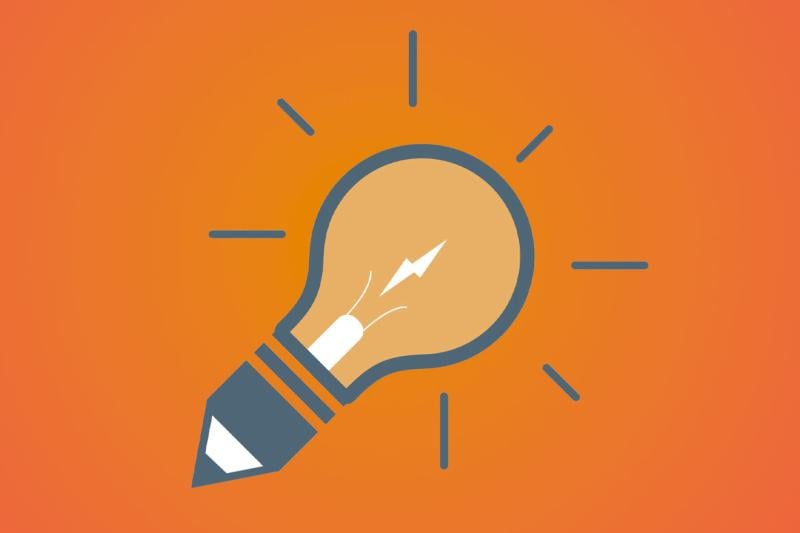 Light bulb with a pencil 