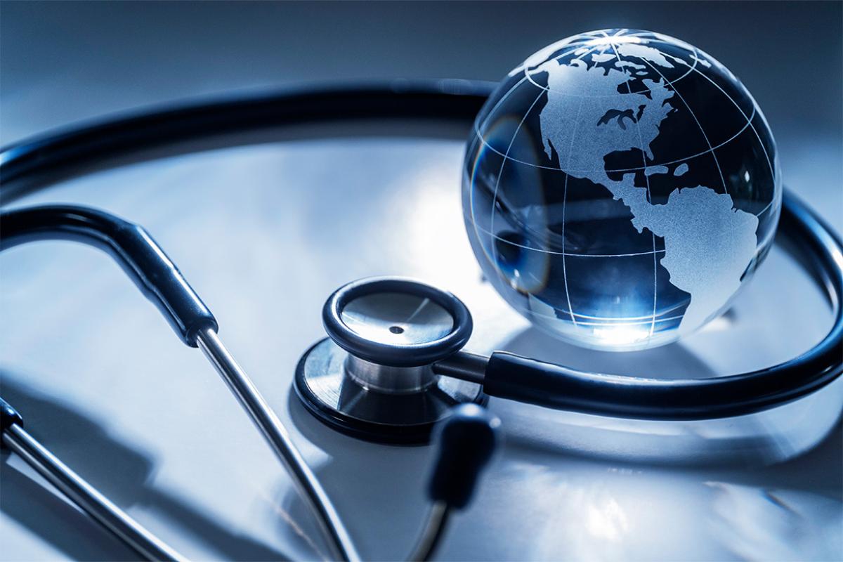 Globe and a stethoscope