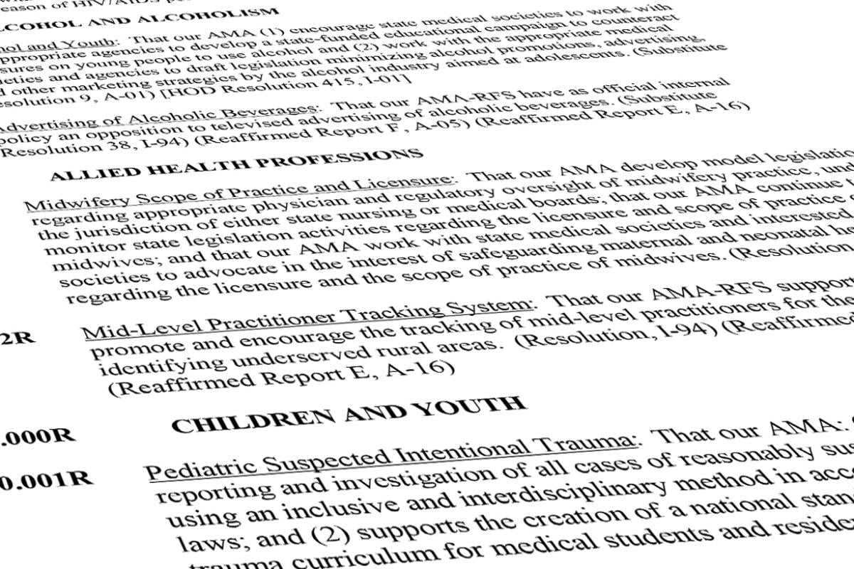 Close up of a hand out at the RFS Annual Meeting.