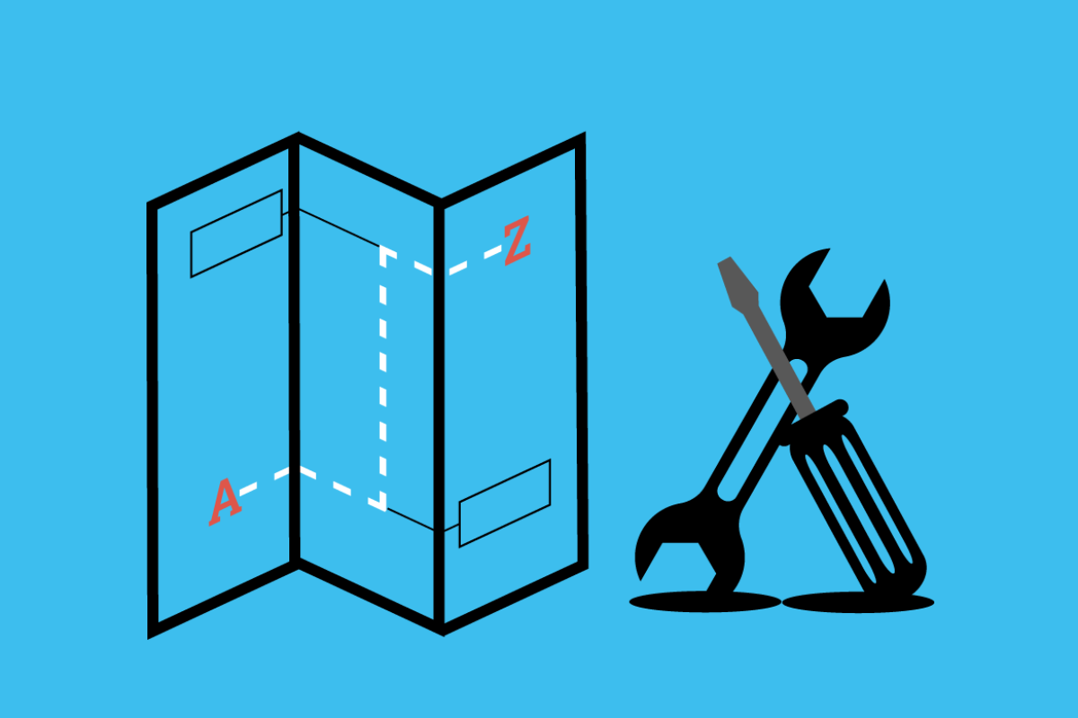 Graphic of a document and tools